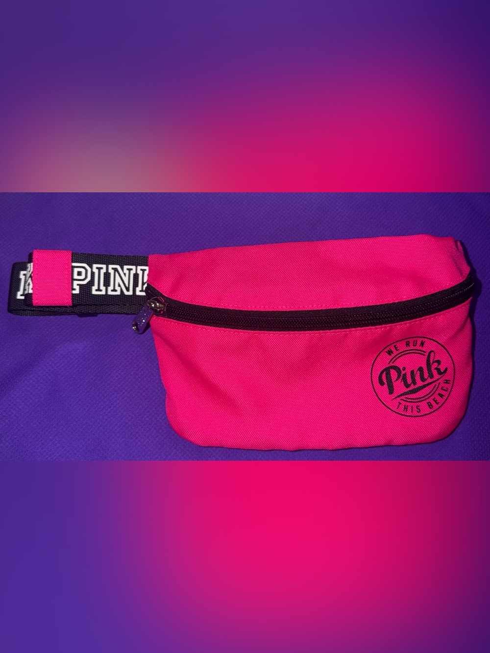 PINK Victoria's Secret Neon Pink Logo Waist Bag